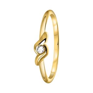 Lucardi Ring 14 Karaat Goud - goudkleurig