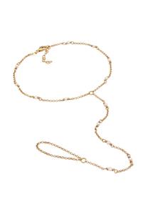 Elli Dames enkelbandje ketting met schelpkern parels in 925 sterling zilver Goud