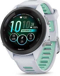 Garmin Forerunner 265S 42 mm wit/zwart met een wit/groene siliconen polsband - refurbished