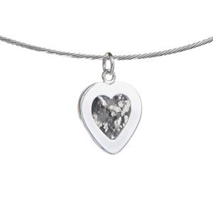 Gedenk Idee Memorialshop Hart plaathanger van zilver met open askamer