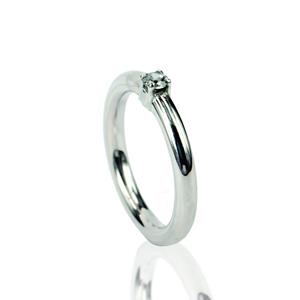 Gedenk Idee Memorialshop Ring in zilver 2.5mm met gesloten askamer en zirkonia
