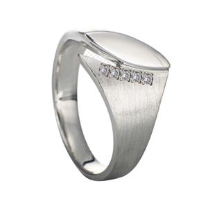 Gedenk Idee Memorialshop Design ring in zilver met gesloten askamer + zirkonia