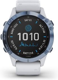 Garmin Fenix 6 47 mm blauw met een witte siliconen polsband [Pro Solar Edition] - refurbished
