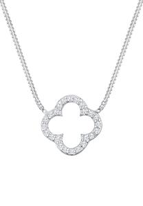 Elli Dames Klaverblad Hanger Elegant Geluk met zirkonia kristallen in 925 sterling zilver Wit