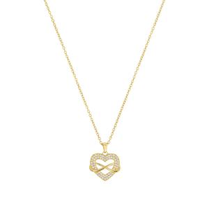 S.Oliver Ketting met hanger voor dames, 925 Sterling zilver, zirkonia synth. | Oneindigheid/Liefde