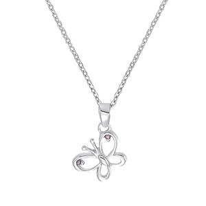 Amor Ketting met hanger voor meisjes, 925 Sterling zilver, zirkonia synth. | vlinder