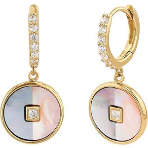 NOELANI hoepel oorbellen voor dames, 925 Sterling zilver, zirkonia synth.