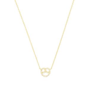 Amor Ketting met hanger voor dames, 925 Sterling zilver, zirkonia synth. | Krakeling