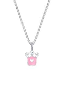 Elli kinder hart kroon met kristallen in 925 sterling zilver verguld
