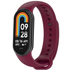 Strap-it Xiaomi Smart Band 8 siliconen bandje (wijnrood)