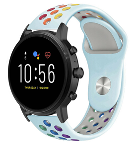 Strap-it Fossil Gen 5 sport band (lichtblauw kleurrijk)