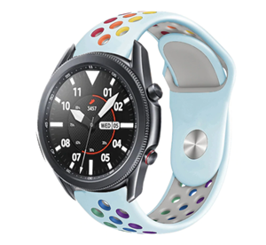 Strap-it Samsung Galaxy Watch 3 sport band 45mm (lichtblauw/kleurrijk)