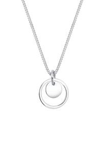 Elli Dames Circle Plaatje Hanger Geo Look in 925 Sterling Zilver Zilver