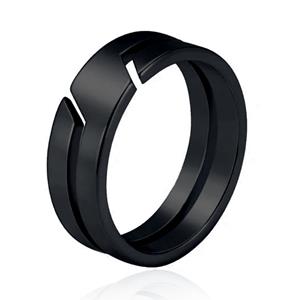 LGT JWLS Exclusieve  Zwarte RVS Ring voor Heren - Moderne Stijl-19mm
