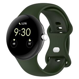 Strap-it Google Pixel Watch 3 - 45mm Classic siliconen bandje (donkergroen)