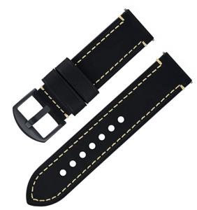 Strap-it Genuine leren horlogeband 18mm universeel (zwart)