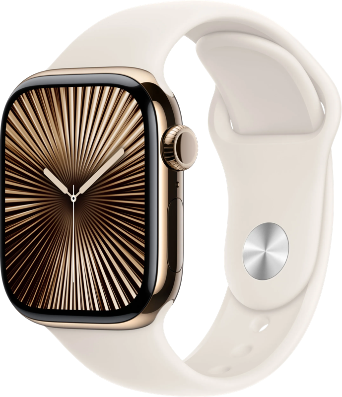 Apple Watch S10 Gold Titanium Sport Band Polarstern - M/L GPS + Cellular 42mm MX073QF/A 2024
