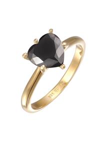Elli Dames Hart Eenzaam Verloving Liefde met Zirkonia Kristal in 925 Sterling Zilver Goud