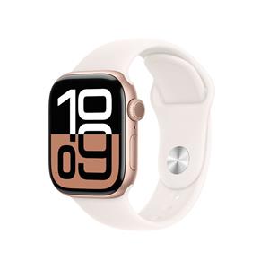 Apple Watch Series 10 GPS 42mm Aluminium Case met Light Blush Sport Band - M/L Smartwatch Roze
