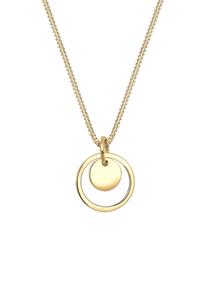 Elli Dames Circle Plaatje Hanger Geo Look in 925 Sterling Zilver Goud