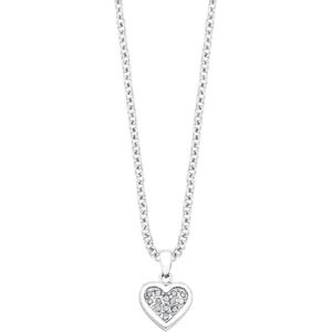 S.Oliver Ketting met hanger voor meisjes, roestvrij staal, kristalglas | hart