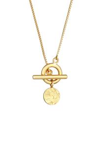 Elli Dames Plaat T-Bar Hanger Venetiaanse Ketting in 925 Sterling Zilver