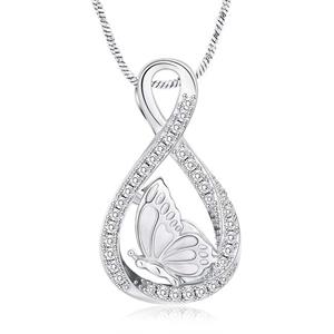 Urnwebshop As Sieraad Infinity Vlinder Zirkonia, met Slangencollier