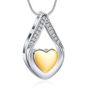 Urnwebshop RVS Ashanger Hartepijn Zirkonia, met Slangencollier