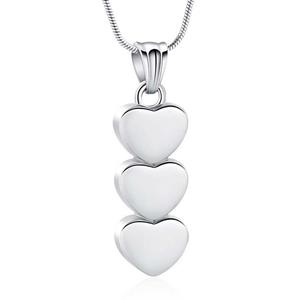 Urnwebshop RVS Ashanger Hartjes Zilverkleur, inclusief Slangencollier