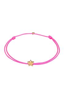 Elli Dames Ster Symbool Astro met Nylon Donkerrood in 925 Sterling Zilver Verguld