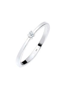 Elli DIAMONDS Dames Verlovingsring met Diamant (0,03 ct) in 925 Sterling Zilver Wit
