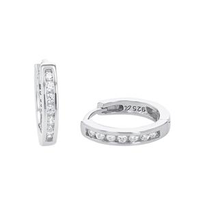 Amor hoepel oorbellen voor dames, 925 Sterling zilver, zirkonia synth.