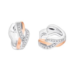 Amor hoepel oorbellen voor dames, 925 Sterling zilver, zirkonia synth.