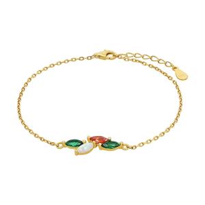 Amor Armband voor dames, 925 Sterling zilver, zirkonia synth., opaal synth.