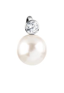 Nenalina Dames Hanger Rond Sprankelend met Zirconia en Schelp Kern Parel in 925 Sterling Zilver