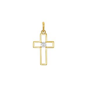 Amor Hanger met motief voor dames, goud 375, zirkonia synth. | kruis