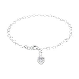 Amor Enkelband voor dames, 925 Sterling zilver, zirkonia synth. | Hart