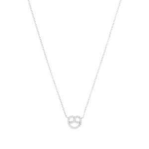 Amor Ketting met hanger voor dames, 925 Sterling zilver, zirkonia synth. | Krakeling