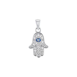 Amor Hanger met motief voor dames, 925 Sterling zilver, zirkonia synth., glas | Hamsa hand