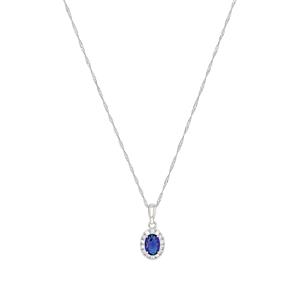 Amor Ketting met hanger voor dames, 925 Sterling zilver, glas, zirkonia synth.