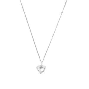 Amor Ketting met hanger voor dames, 925 Sterling zilver, zirkonia synth. | Hart