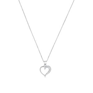 Amor Ketting met hanger voor dames, 925 Sterling zilver, zirkonia synth. | Hart