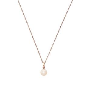 Amor Ketting met hanger voor dames, 925 sterling zilver, synthetische zirkonia, gekweekte zoetwaterparel