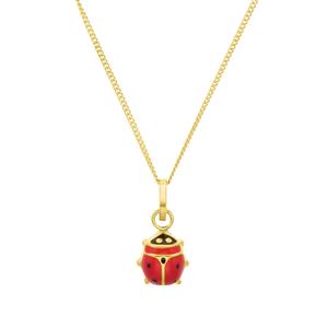 Amor Ketting met hanger voor meisjes, goud 375 | lieveheersbeestje