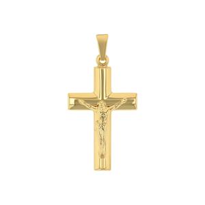 Amor Hanger met motief voor dames en heren, unisex, goud 375 kruis met corpus