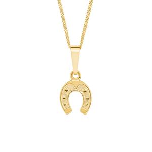Amor Ketting met hanger voor kinderen, unisex, goud 375 hoefijzer