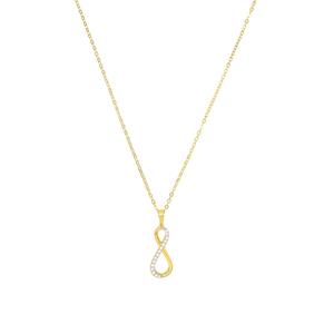 Amor Ketting met hanger voor dames, goud 585, zirkonia synth. | Oneindigheid