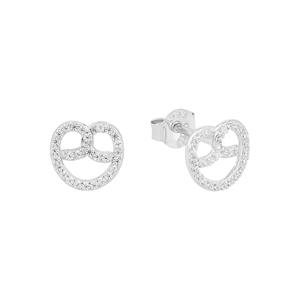 Amor Oorbellen voor dames, 925 Sterling zilver, zirkonia synth. | Krakeling