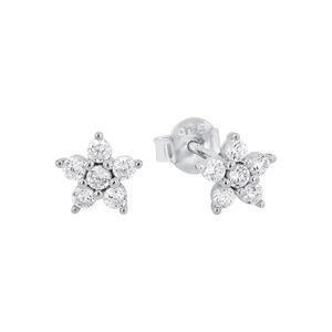 Amor Oorbellen voor dames, 925 Sterling zilver, zirkonia synth. | bloem