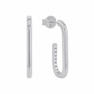 Amor hoepel oorbellen voor dames, 925 Sterling zilver, zirkonia synth.